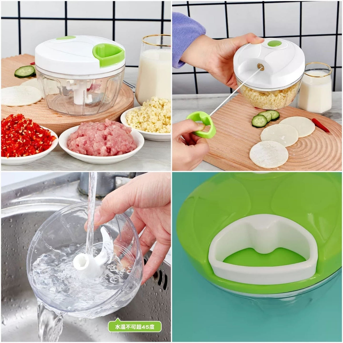 Multi-Function Food Processor - Chopper, Cutter, Grinder, Shredder, Mincer, Mini Garlic Slicer & Slicer for Kitchen (Random Color)
