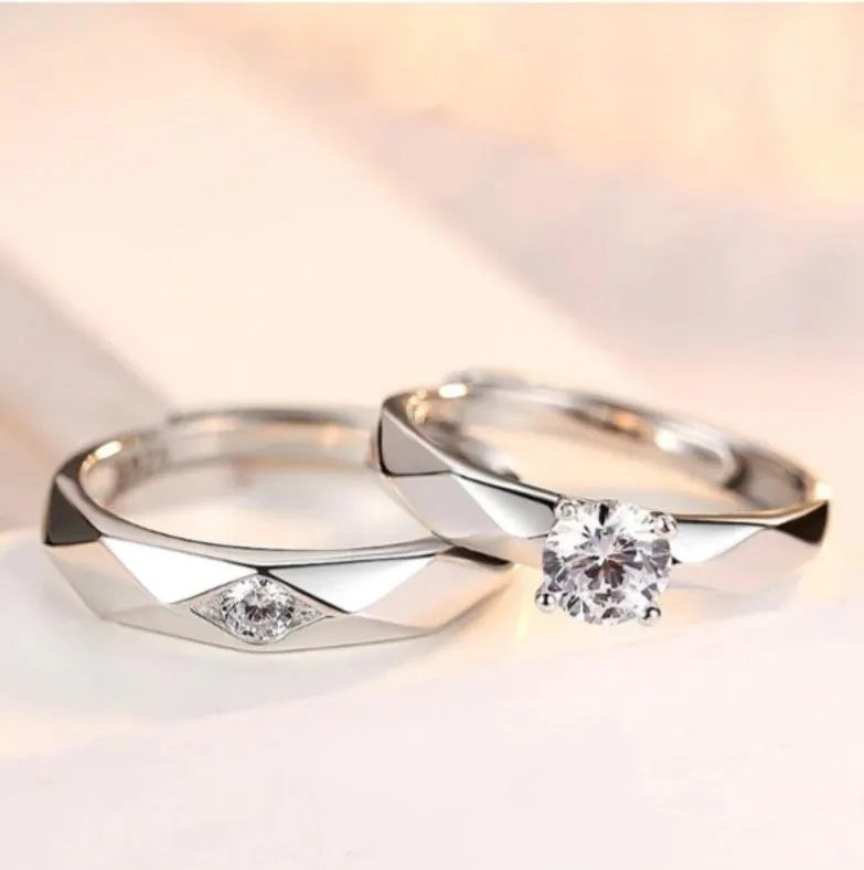 Silver Plated Adjustable Rings Set
