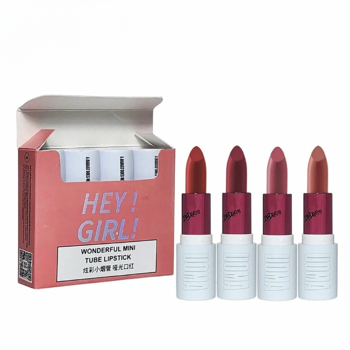 Hey Girl 4 Mini Lipsticks – Best Daily Shade Combo 💄