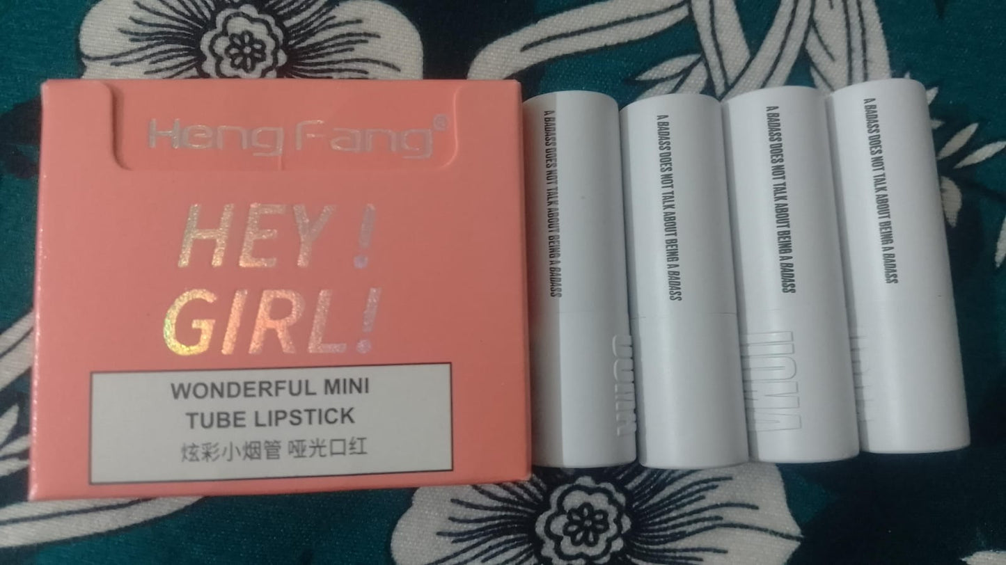 Hey Girl 4 Mini Lipsticks – Best Daily Shade Combo 💄