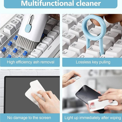 7 in 1 Computer Keyboard Cleaner Brush Kit – Multi-Function Earphone Cleaning Pen & Keycap Puller Tool Set