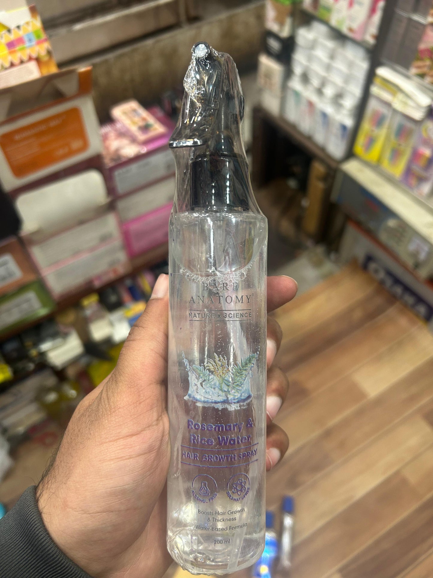 Bare Anatomy Rosemary & Rice Water Hair Growth Spray – 200ml | Strengthen & Thicken Hair