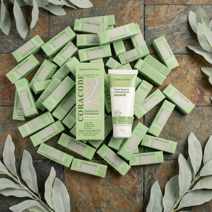 Coracode Triple Enzyme Exfoliating Gel With Green Tea - Skincare Accessory Designed For Skin Exfoliation And Daily Facial Care Routine 60g