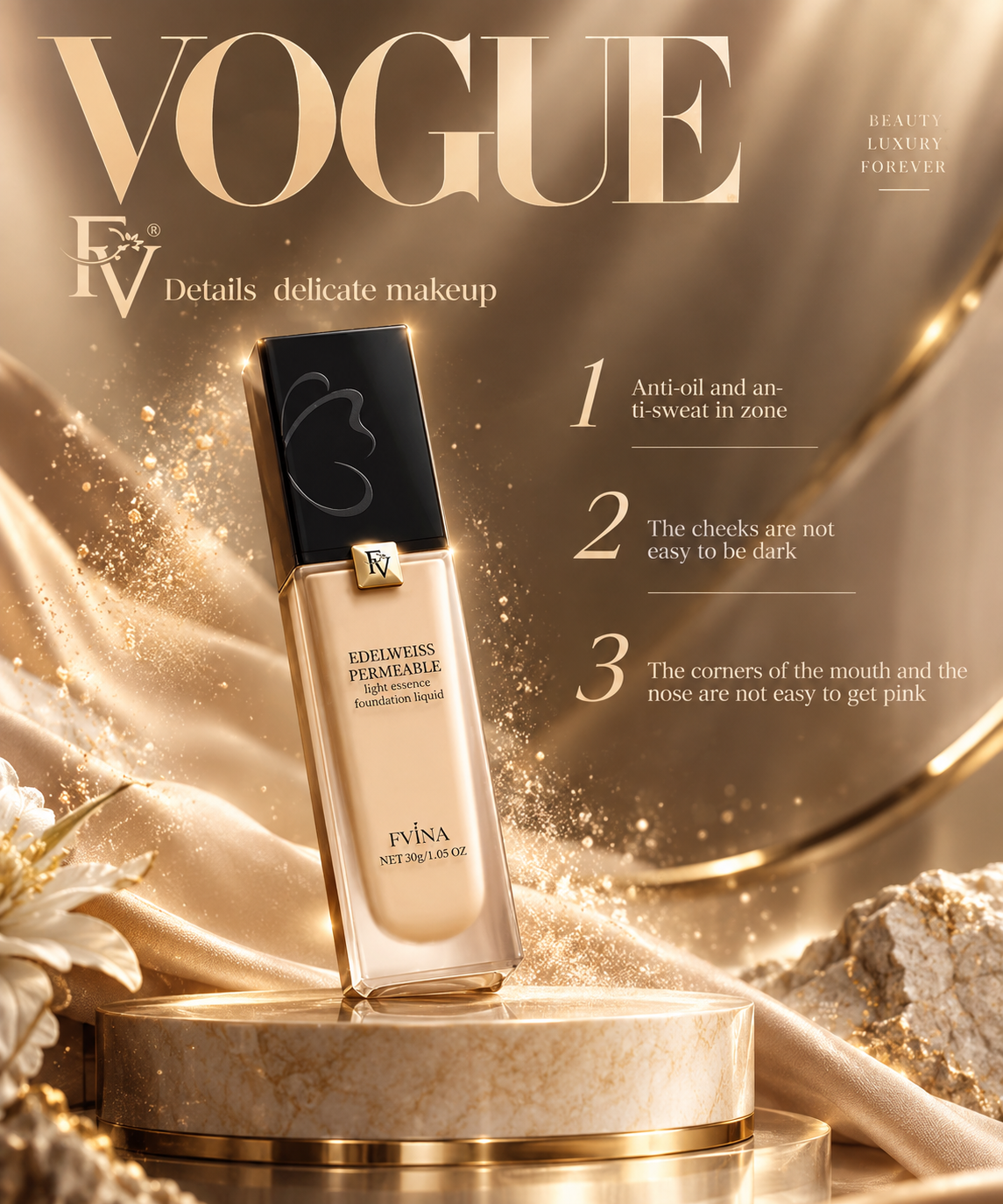 1 PCs FV Edelweiss Permeable Light Essence Foundation Liquid