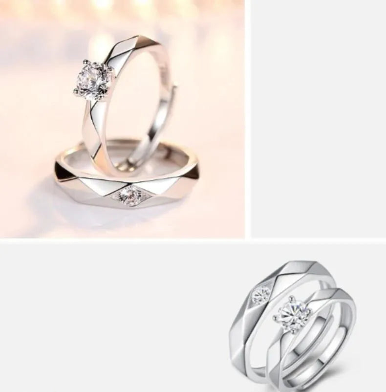 Silver Plated Adjustable Rings Set