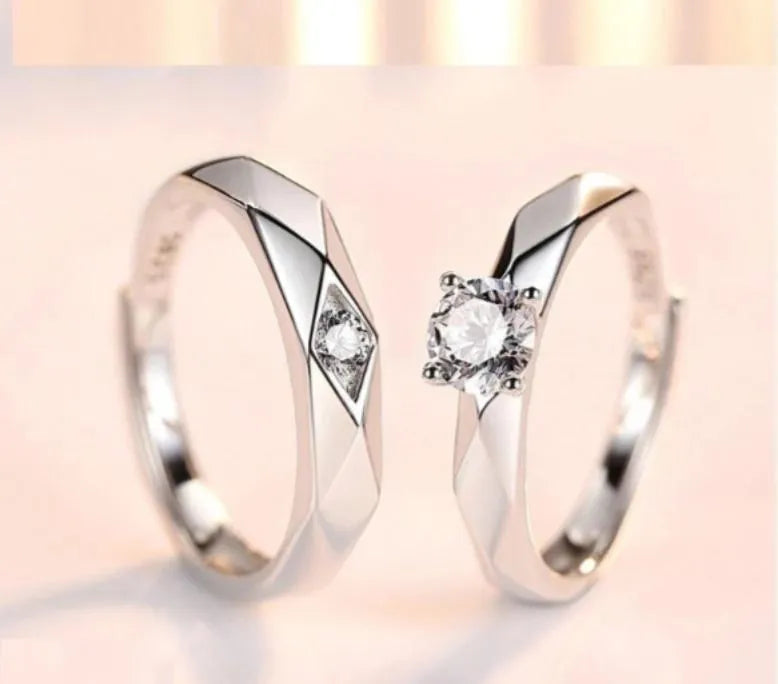 Silver Plated Adjustable Rings Set