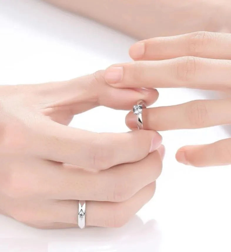 Silver Plated Adjustable Rings Set