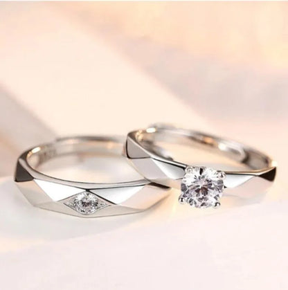 Silver Plated Adjustable Rings Set