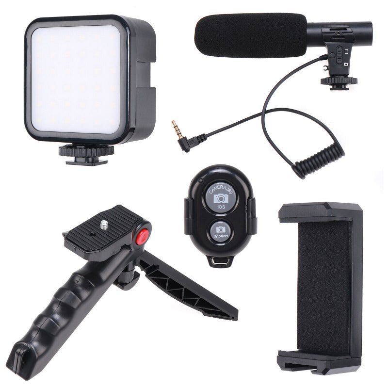 Vlogging Kit With Tripod LED Video Light And Phone Holder